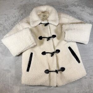 Abercrombie & Fitch Sherpa Toggle Coat | Cream | Size S
